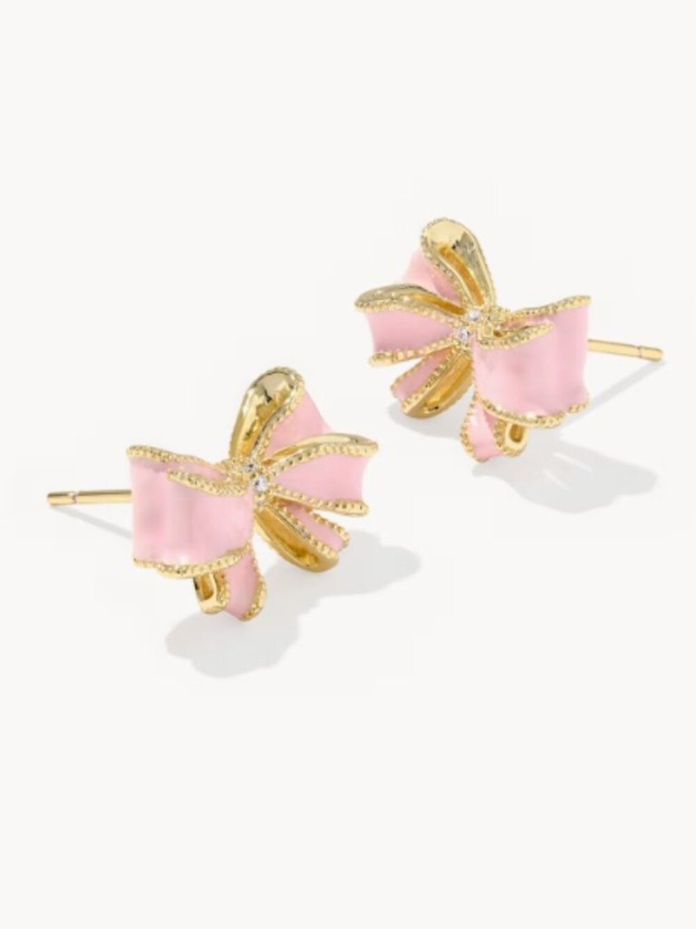 Kendra Scott x LoveShackFancy Pearl Bow Gold Statement Earrings - Picture 2 of 9